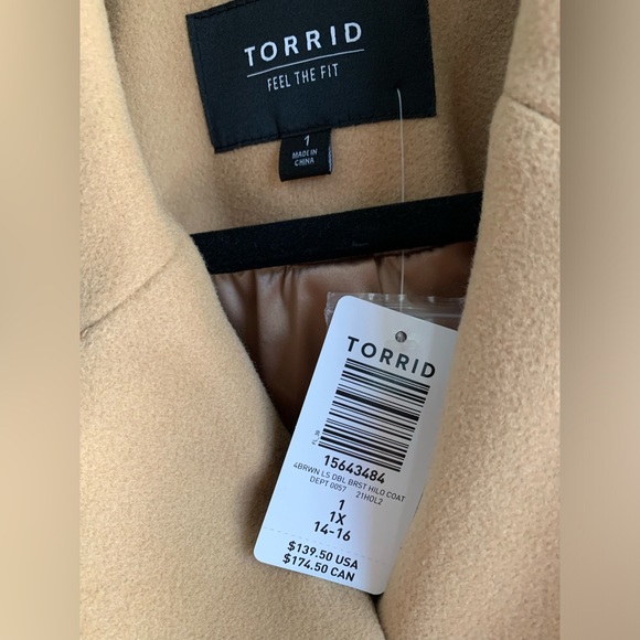 Torrid NWT - size 1 - Wool High Low Coat - Picture 3 of 7